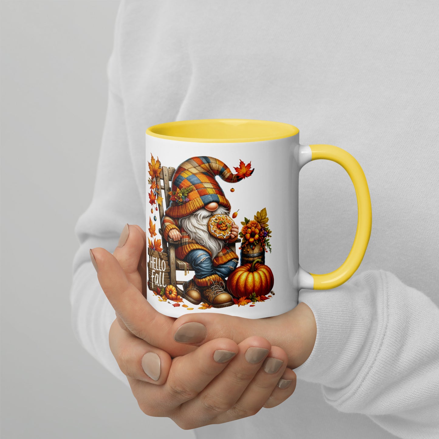 Gnomes Hello Fall Watercolor Mug