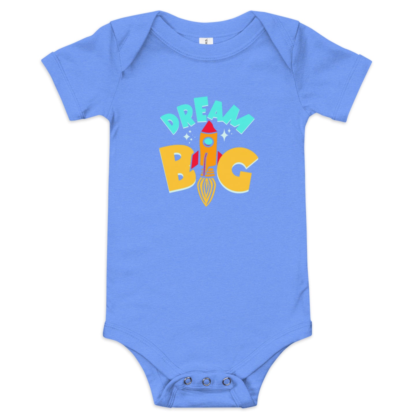 Baby short sleeve one piece dream big with rockship