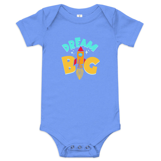 Baby short sleeve one piece dream big with rockship