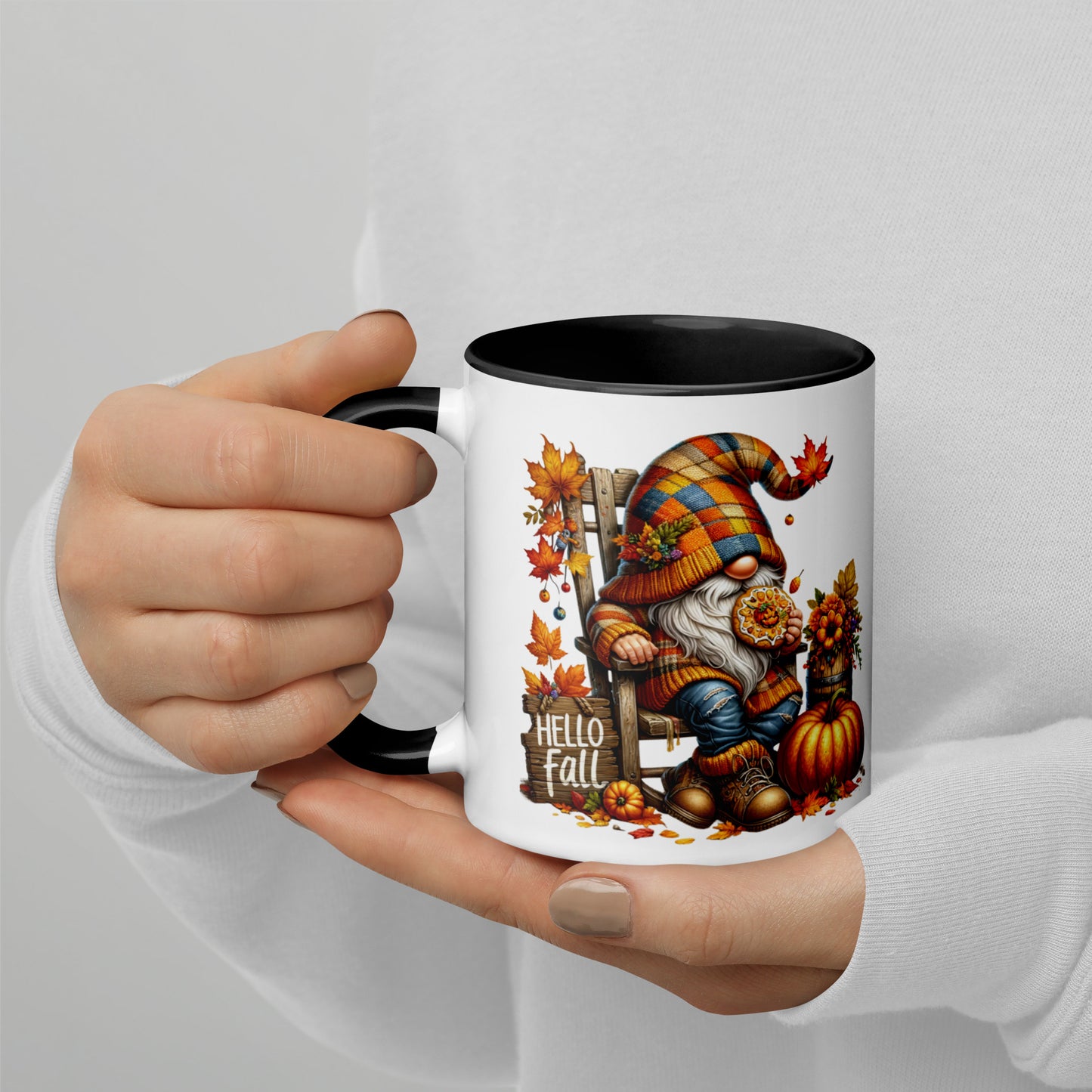 Gnomes Hello Fall Watercolor Mug