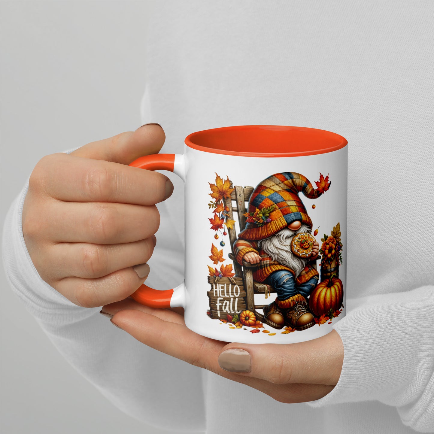 Gnomes Hello Fall Watercolor Mug