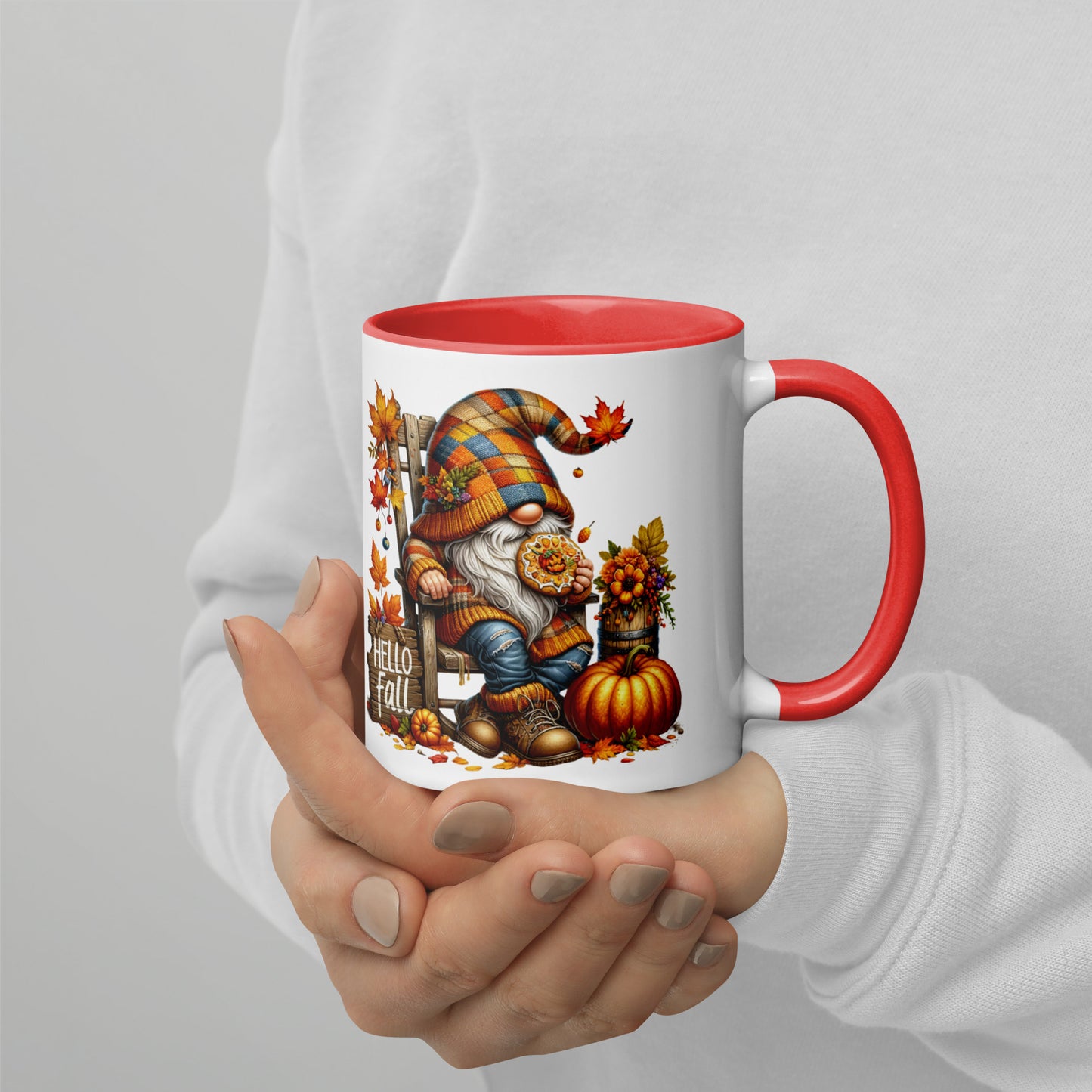 Gnomes Hello Fall Watercolor Mug