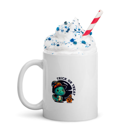 White glossy Trick or Treat mug