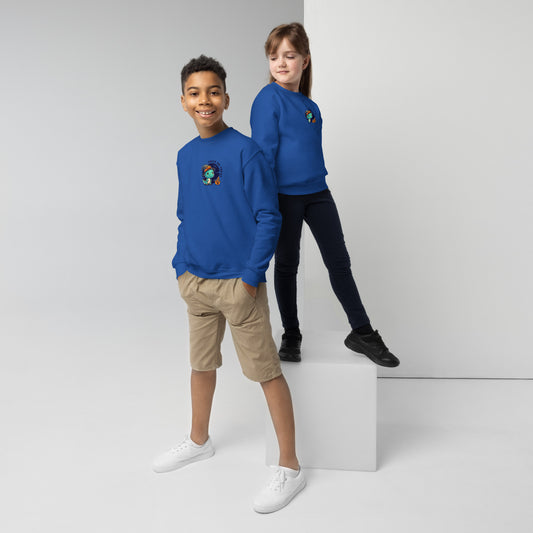 Youth crewneck sweatshirt for trick or treat